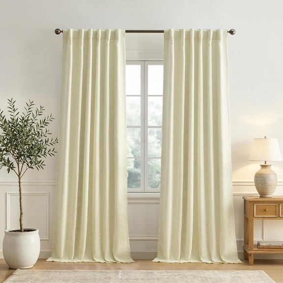 Lenox Serene Blackout Window Curtain, Ivory - 52"W x 84"L