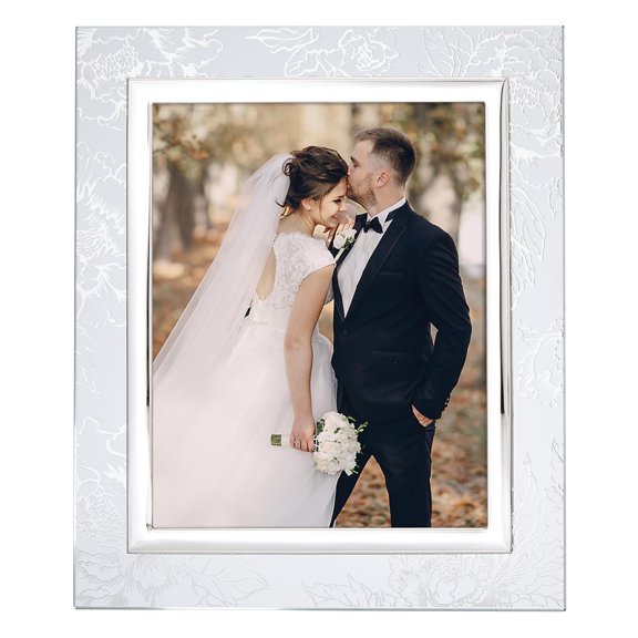 Lenox Silver Peony Picture Frame 8"x10"