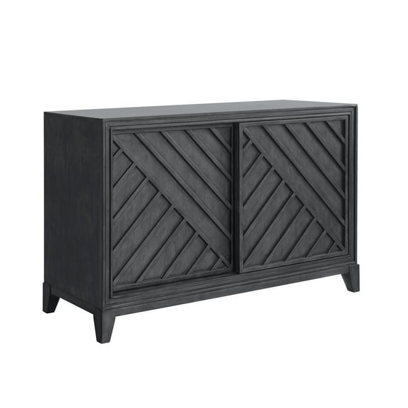 Lenox Sliding Door Wood Server in Gray by Samuel Lawrence