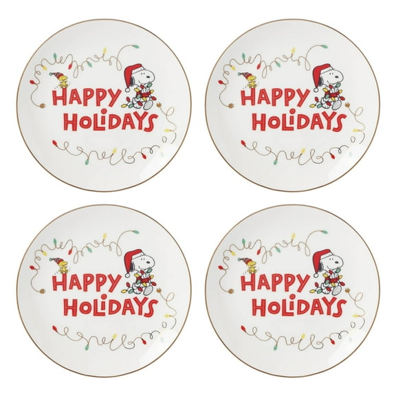 Lenox Snoopy Christmas Accent Plates, Set of 4