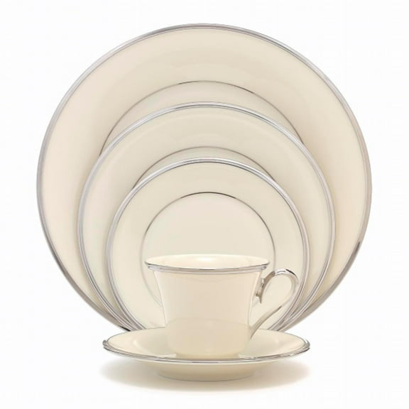 Lenox Solitaire Platinum-Banded Fine China 5-Piece Place Setting, Service for 1