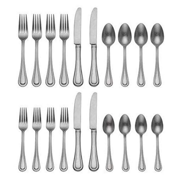 Lenox Textured Neutrals 20-Piece Flatware Set, Metallic