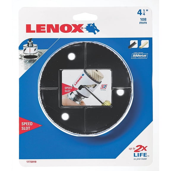 Lenox Hole Saw Drill Bit - 4-1/4 In Size Heavy-Duty Construction, Professional Use