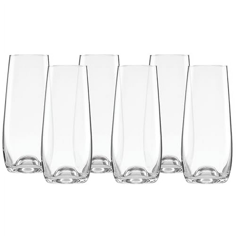 Elegant Clear Crystal Stemless Champagne Flute Set of 6