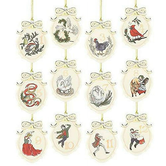 Lenox Twelve Days Of Christmas 12-Piece Ornament Set, 1.65 Lb, Multi