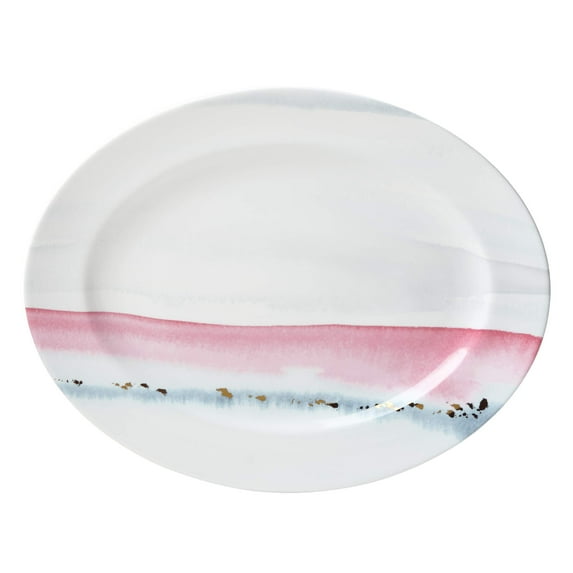Lenox Watercolor Horizons Serving Platter, 3.75 LB, Taupe/Grey