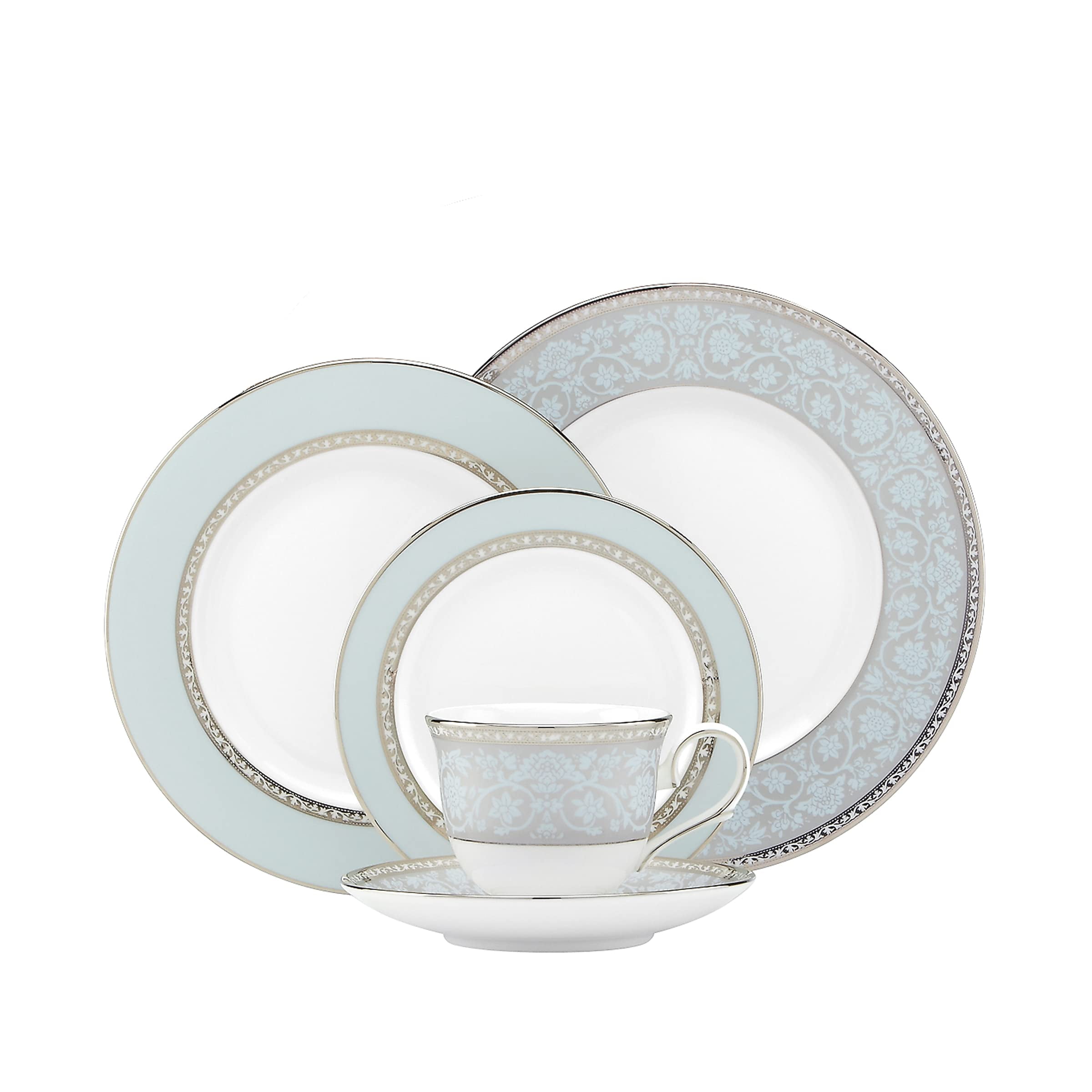 Lenox Westmore White and Blue Bone China 5-Piece Place Setting