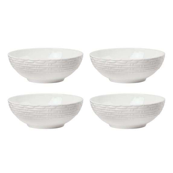 Lenox Wicker Creek 12 oz Round White Bone China Tableware Bowl (4 Count)