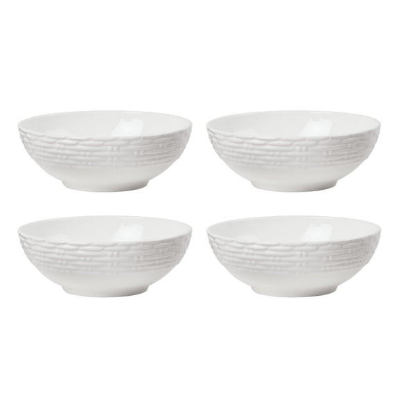 Lenox Wicker Creek 12 oz Round White Bone China Tableware Bowl (4 Count)