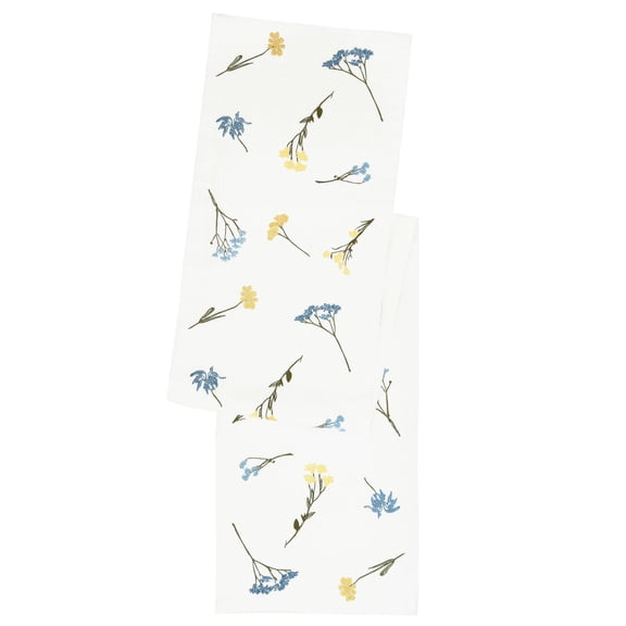Lenox Wildflower All-Over Table Runner, Blue, 14"W x 90"L