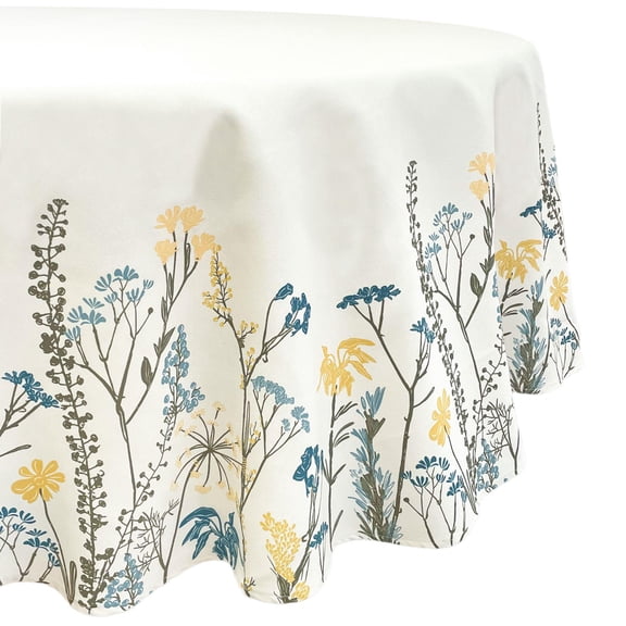 Lenox Wildflowers Border Tablecloth, Blue, 70"W x 70"L