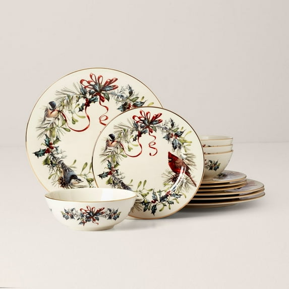 Lenox Winter Greetings 12-Piece Porcelain Dinnerware Set (Service for 4)
