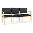 thumbnail image 1 of Lenox Wood Reception 3-Seat Tandem Seating / Natural Wood / Dark Gray / Black, 1 of 5