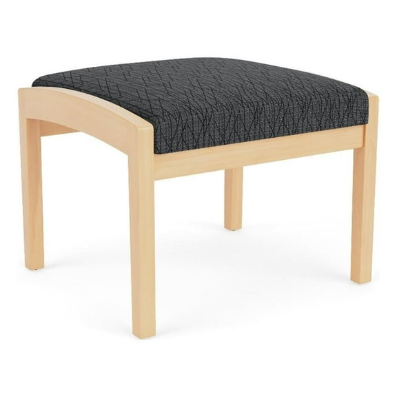 Lenox Wood Reception Waiting 18" 1-Seat Bench / Natural Wood / Dark Gray