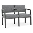 thumbnail image 1 of Lenox Wood Reception Waiting 2-Seat Tandem Seating / Black Wood / Gray, 1 of 5