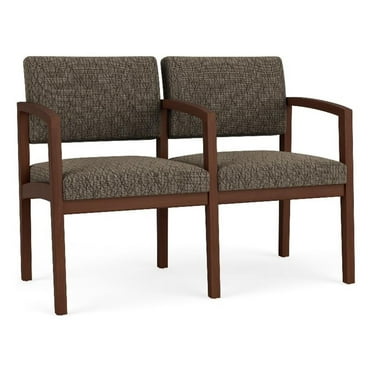 Lenox Wood Reception Waiting 2-Seat Tandem Seating / Walnut Wood / Brown