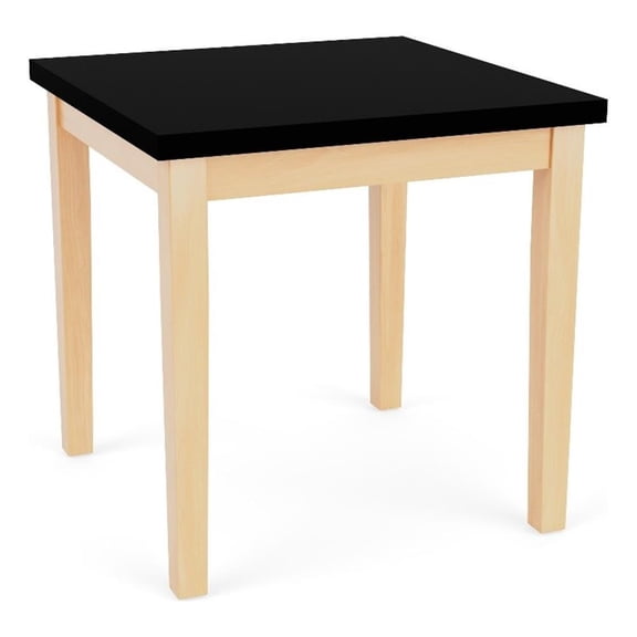 Lenox Wood Reception Waiting 20x20" Wood End Table / Natural Wood / Black