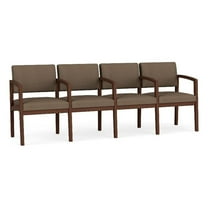 Lenox Wood Reception Waiting 4-Seat Tandem Seating / Walnut Wood / Brown