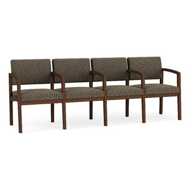 Lenox Wood Reception Waiting 4-Seat Tandem Seating / Walnut Wood / Brown