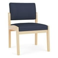 thumbnail image 1 of Lenox Wood Reception Waiting Armless Guest Chair / Natural Wood / Blue, 1 of 5
