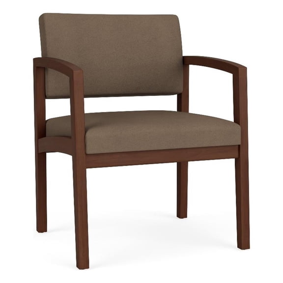 Lenox Wood Reception Waiting Oversize Guest Chair / Walnut Wood / Brown