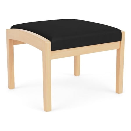 Lenox Wood Reception Waiting Room 18" 1-Seat Bench / Natural Wood / Black