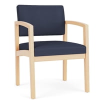 Lenox Wood Reception Waiting Room Healthcare Guest Chair / Natural Wood / Blue