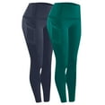 thumbnail image 1 of Lenpel 2 Pc Leggings for Women with Pockets High Waisted Stretchy Workout Yoga Pants Athletic Gym Tights, 1 of 7