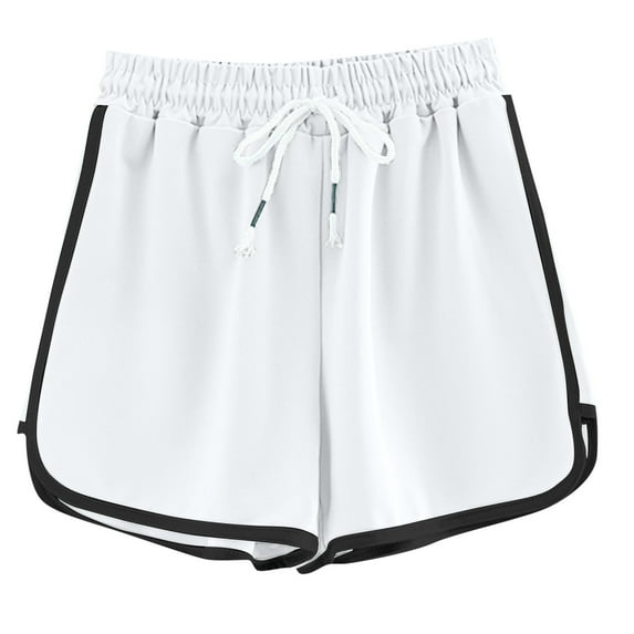 Lenpel Athletic Shorts for Women Casual Elastic High Waisted Drawstring Wide Leg Lounge Shorts Running Workout Shorts