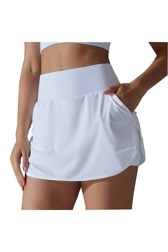 Athletic Skorts for Women Lightweight High Waisted Side Split Tennis Skirts with Shorts Workout Mini Skorts with Pockets