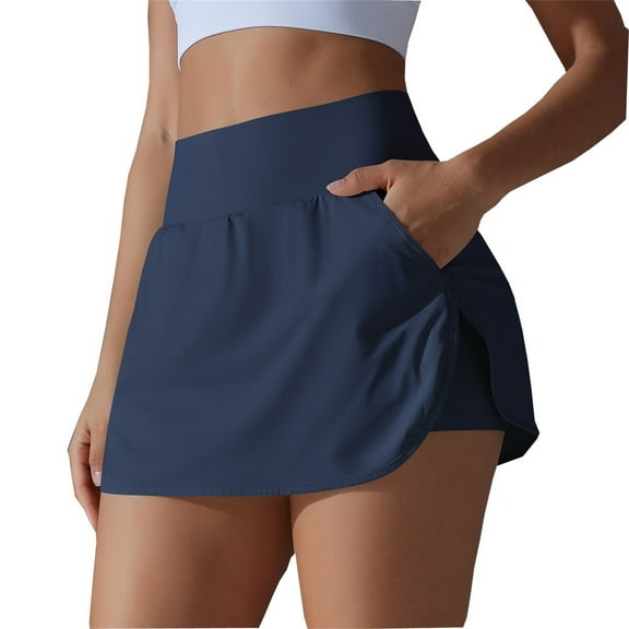 Lenpel Athletic Skorts for Women Lightweight High Waisted Side Split Tennis Skirts with Shorts Workout Mini Skorts with Pockets