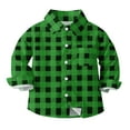 thumbnail image 1 of Lenpel Baby Boys Girls' Button down Shirts Unisex Newborn Infants Long Sleeve Plaid Shirts Spring Fall Clothes, 1 of 7