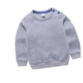 thumbnail image 1 of Lenpel Baby Boys Girls' Sweatshirts Crew Neck Long Sleeve Cotton Solid Pullover Fashion Tops Newborn Fall Clothes, 1 of 4