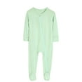 thumbnail image 1 of Lenpel Baby Footed Pajamas Unisex Newborn Boy Girl Cotton Solid Color Zip up Rompers Infant Sleep Jumpsuits, 1 of 6