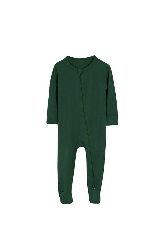 Baby Footed Pajamas Unisex Newborn Boy Girl Cotton Solid Color Zip up Rompers Infant Sleep Jumpsuits