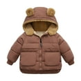 thumbnail image 1 of Lenpel Baby Girls Boys' Winter Coat Infant Cute Zip up Fleece Lined Hooded Puffer Jacket Toddler Thicken Warm Outwear, 1 of 4