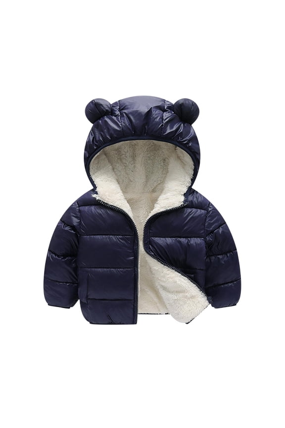 Baby Girls Boys' Winter Coats Cute Zip up Hooded Fleece Lined Toddler Puffer Jacket Infant Padded Outwear