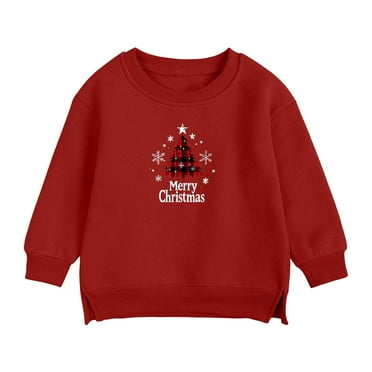 Lenpel Baby Toddlers' Christmas Sweatshirts Long Sleeve Crew Neck Graphic Pullover Tops Fall Winter Clothes