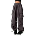 thumbnail image 1 of Lenpel Baggy Cargo Pants for Women Lightweight High Rise Casual Palazzo Trousers Trendy Streetwear Pants for, 1 of 5