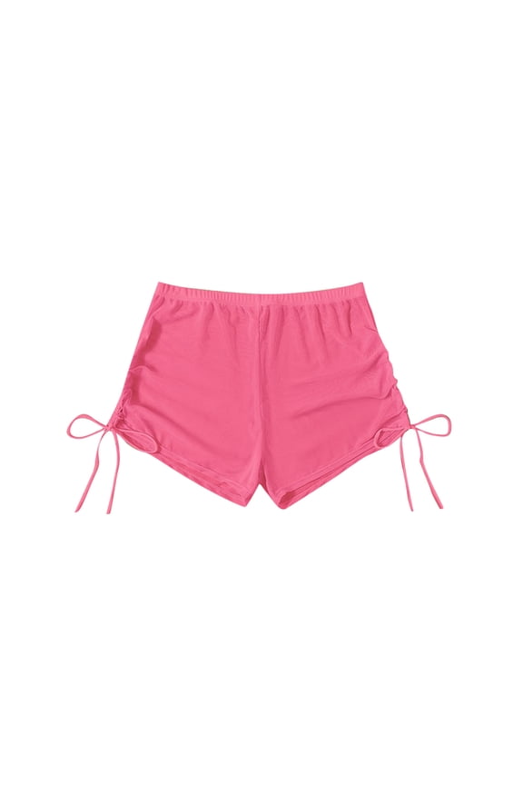Beach Shorts for Women Elastic High Waisted Side Drawstring See Through Booty Mesh Shorts Cover Up Shorts