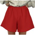 thumbnail image 1 of Lenpel Bermuda Shorts for Women Elastic High Waisted Side Button Wide Leg Lounge Shorts Summer Casual Shorts with Pockets, 1 of 6