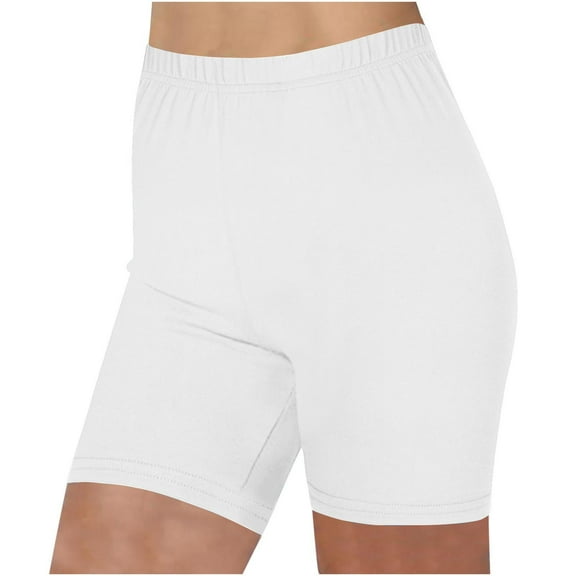 Lenpel Biker Shorts for Women Elastic High Waisted Knee Length Workout Yoga Shorts Athletic Capri Leggings