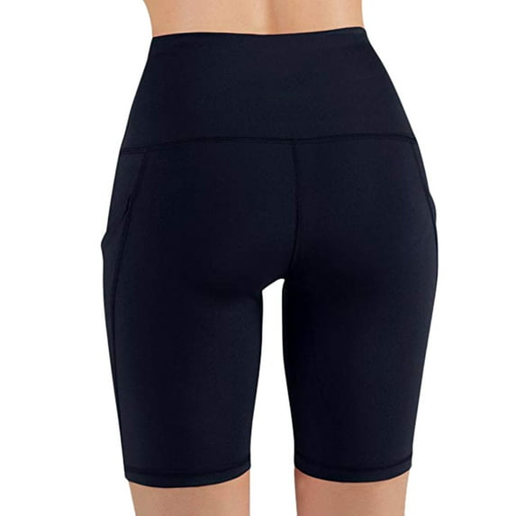 Lenpel Biker Shorts for Women High Waisted Workout Exercise Yoga Capri Leggings Running Shorts with Pockets