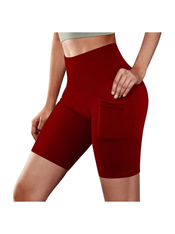 Biker Shorts for Women High Waisted Workout Yoga Running Shorts Athletic Shorts with Pockets
