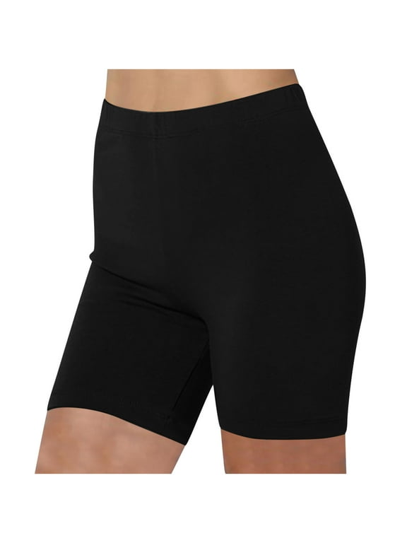 Biker Shorts for Women Soft Cotton High Waisted Stretchy Workout Yoga Shorts Athletic Running Shorts(Black bb2,Large)