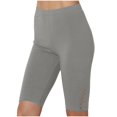 thumbnail image 1 of Lenpel Biker Shorts for Women Soft High Waisted Stretchy Side Lace Bermuda Gym Yoga Shorts Knee Length Workout Leggings, 1 of 7