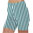 thumbnail image 1 of Lenpel Biker Shorts for Women Soft Striped High Waisted Stretch Workout Yoga Shorts Athletic Running Shorts, 1 of 5