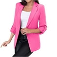 thumbnail image 1 of Lenpel Blazers for Women Long Sleeve Open Front Lapel Work Office Suit Jacket Business Casual Dress Coat, 1 of 1