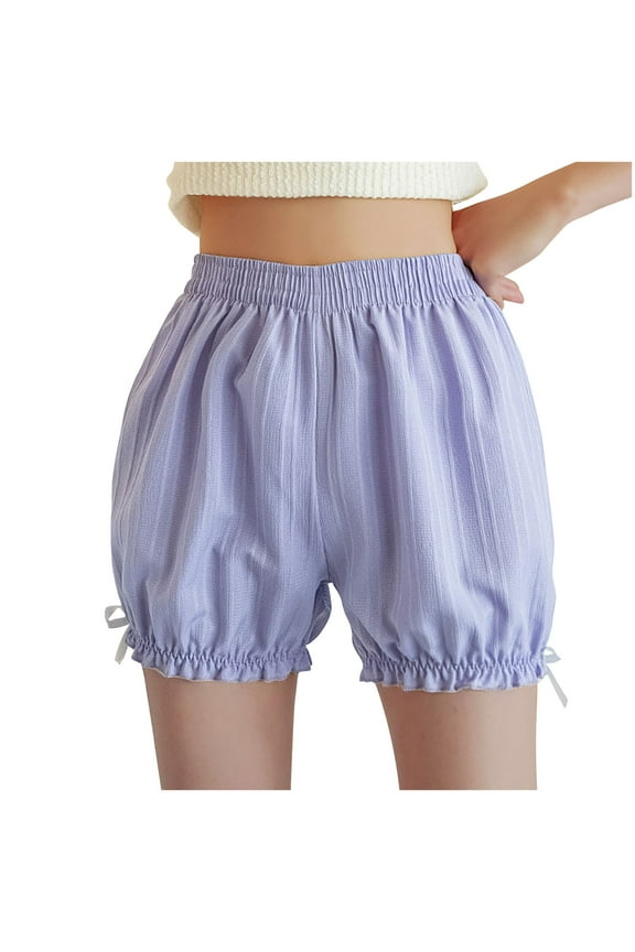 Bloomers for Women Plus Size Elastic High Waisted Textured Lantern Under Dress Boyshorts Casual Summer Shorts
