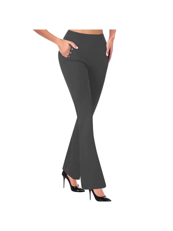 Bootcut Yoga Pants for Women High Waisted Pull on Slim Bell Bottom Business Casual Work Pants Workout Flare Leggings